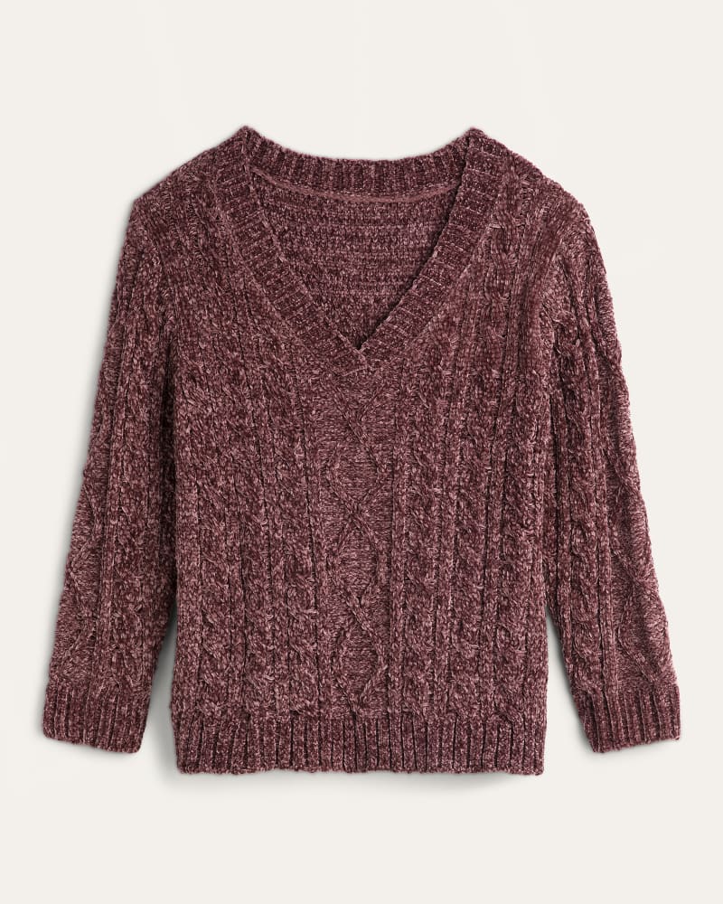 Front of plus size Chantelle Cable Knit V-Neck Sweater by 37 Orchard | Dia&Co | dia_product_style_image_id:170424